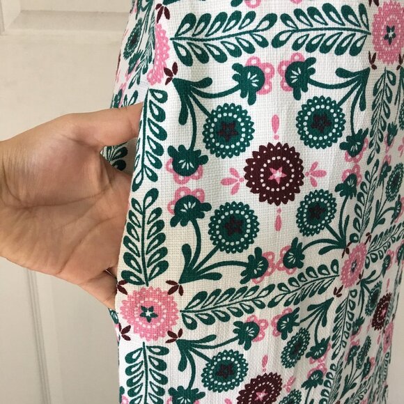 New Boden Women's Tatiana Textured Dress IvoryTrellis Tile Size 4 Petite V Neck - Picture 8 of 14